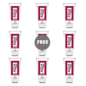 AQUA TRAVEL - LUBRICANTE BASE AGUA SABOR FRAMBUESA SALVAJE - 50 ML 8+1 GRATIS