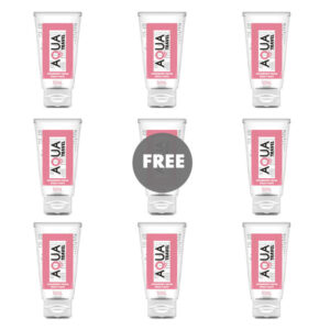 AQUA TRAVEL - LUBRICANTE BASE AGUA SABOR FRESA Y NATA - 50 ML 8+1 GRATIS