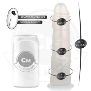 COCK MILLER - DILDO SILICONA 20,5 CM , LUCES Y VIBRACIÓN CON CONTROL REMOTO