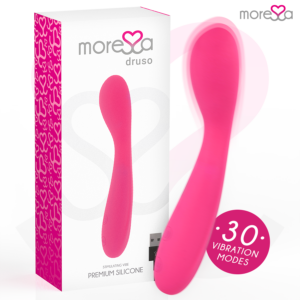 MORESSA - DRUSO MASAJEADOR DUO PUNTO G Y SUERO PELVICO PREMIUM SILICONE RECARGABLE