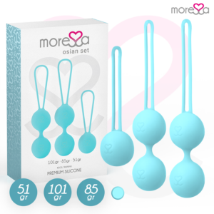 MORESSA - OSIAN SET Osian One; 51 Gr / Osian Two; 101 Gr / Osian Three 85 gr PREMIUM SILICONA TURQUESA
